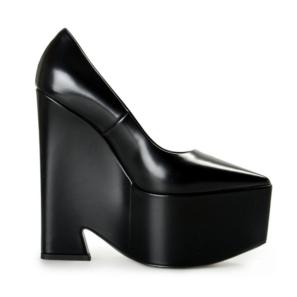 Versace Women's Black Leather Platform High Heel Pumps Shoes US 10 IT 40 - Picture 4 of 8